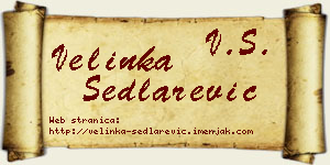 Velinka Sedlarević vizit kartica